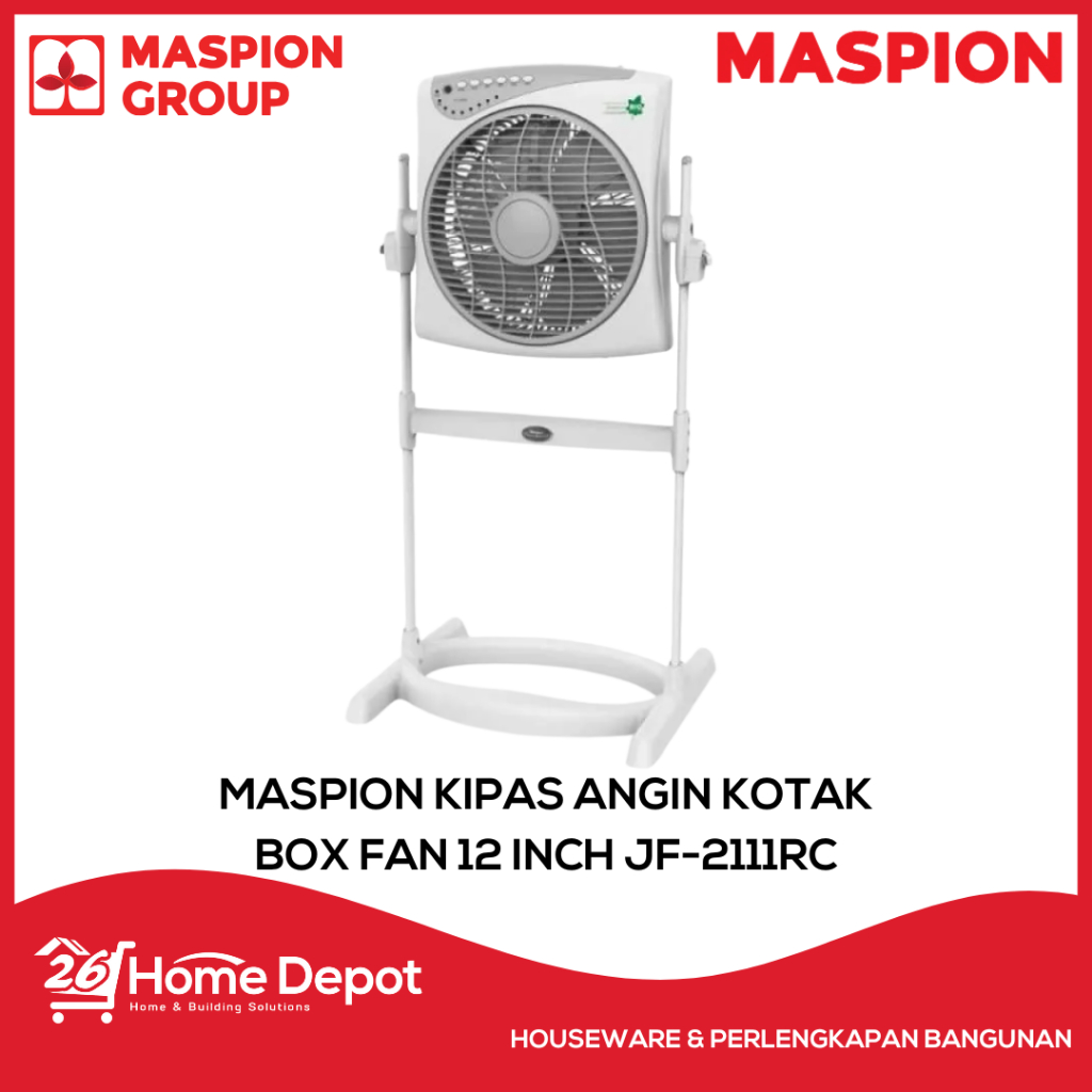 Kipas Angin Box Fan Maspion JF-2111 RC 12 Inch