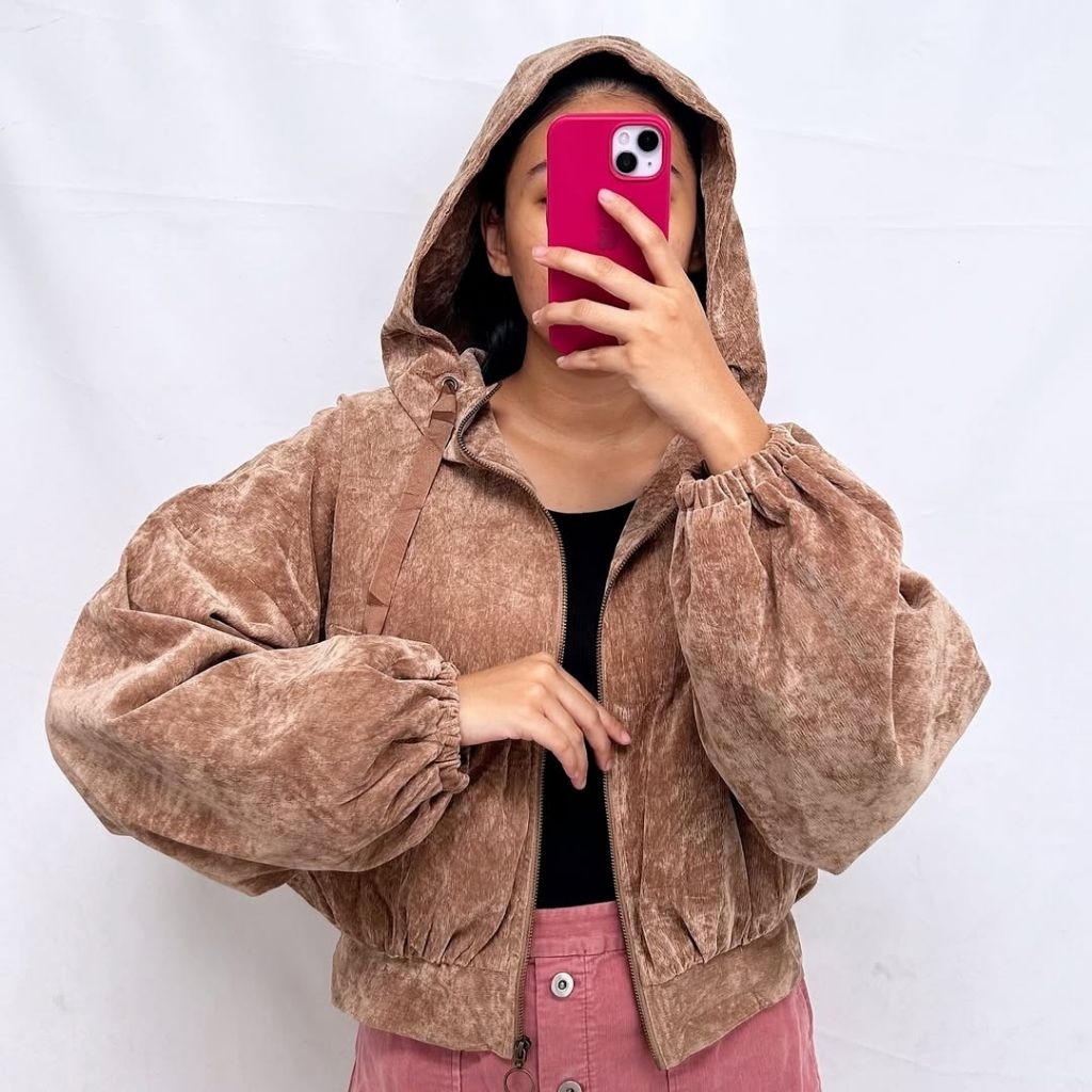 W CLOSET Brown Jacket Hoodie