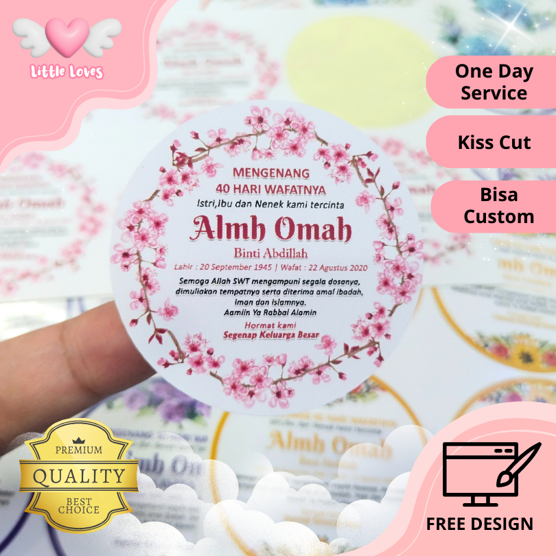 

3-4 Stiker Tahlil Haul Mengenang Wafatnya 40 100 1000 Hari Tahlilan Pengajian Sticker