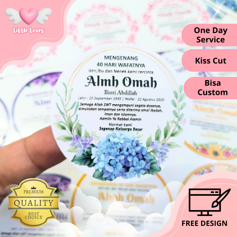 

8-10 Stiker Tahlil Haul Mengenang Wafatnya 40 100 1000 Hari Tahlilan Pengajian Sticker