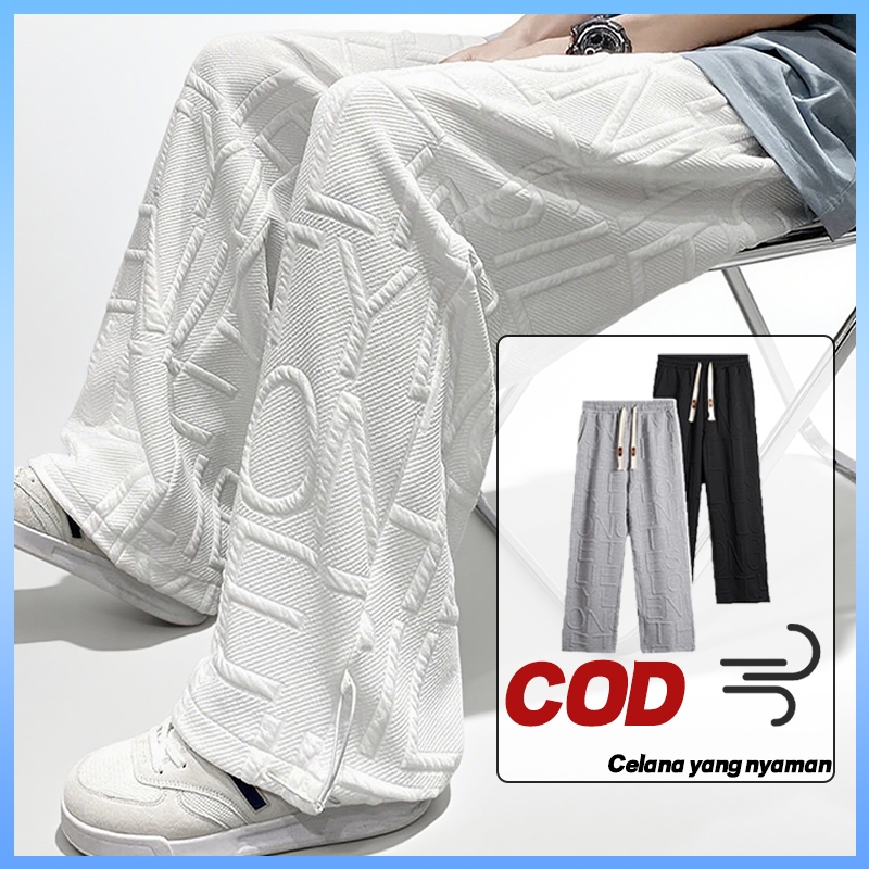 celana pria panjang korean style baggy pants style casual Celana Panjang Casual y2k pants baggy Loos