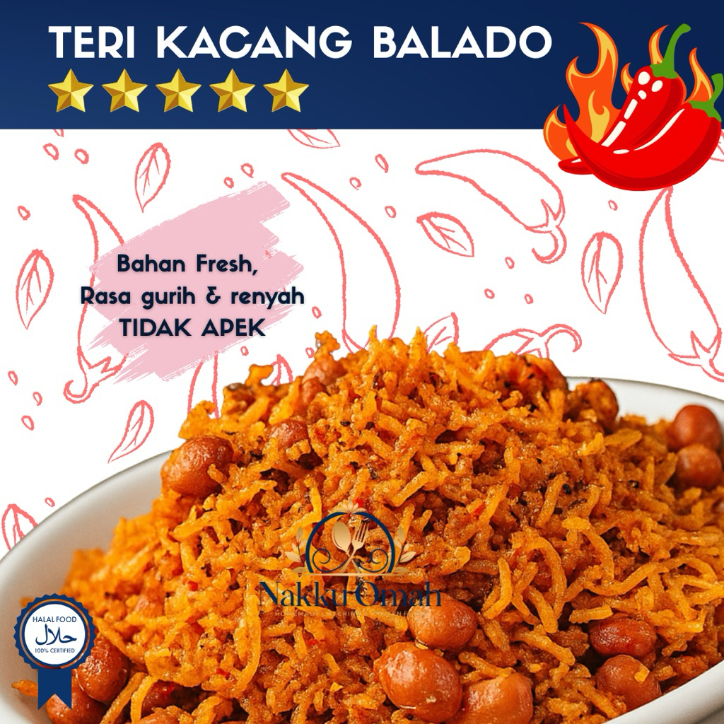 

Kacang Teri balado teri medan balado premium termurah bisa kirim instant