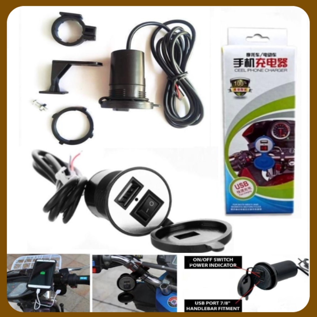 Charger AKI Waterproof USB Fast Charging Momen's Motorcrycles Ceel Phone Charger