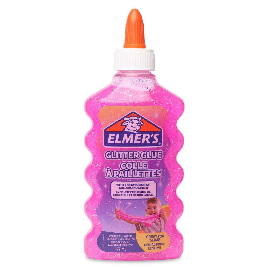 ELMER'S 2090855 Elmers Glitter Glue Pink Liquid Glue 177ml Slime Multi-Purpose