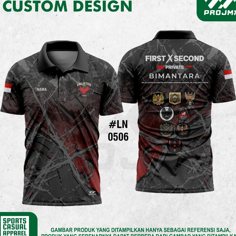 PROJMX-KAOS JERSEY MILITER FIRST SECOND (BISA CUSTOM)