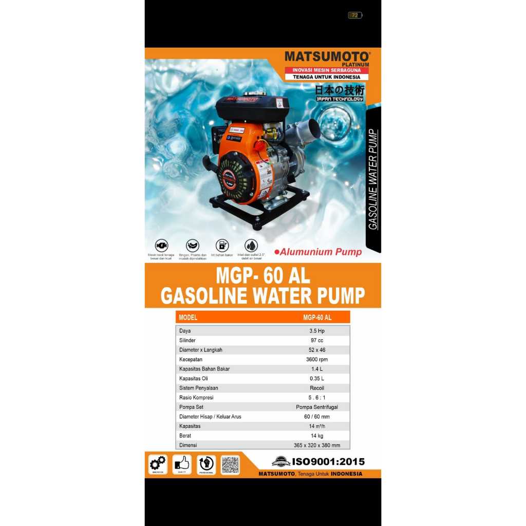 Alkon Pompa Air Matsumoto MGP 60 AL