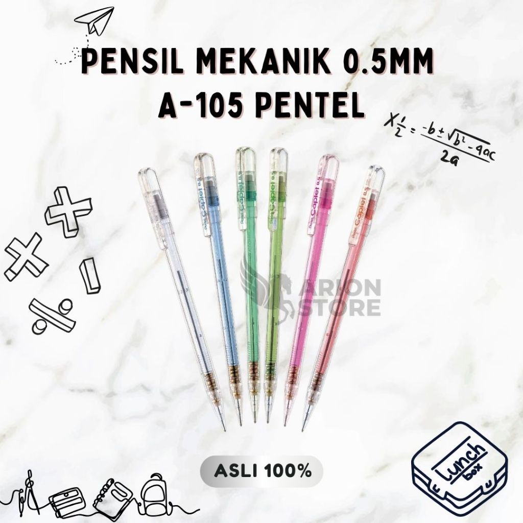 

[ARION STORE] Pensil Mekanik Pentel Caplet A105 0.5MM / Pensil Meknik Pentel [PCS]