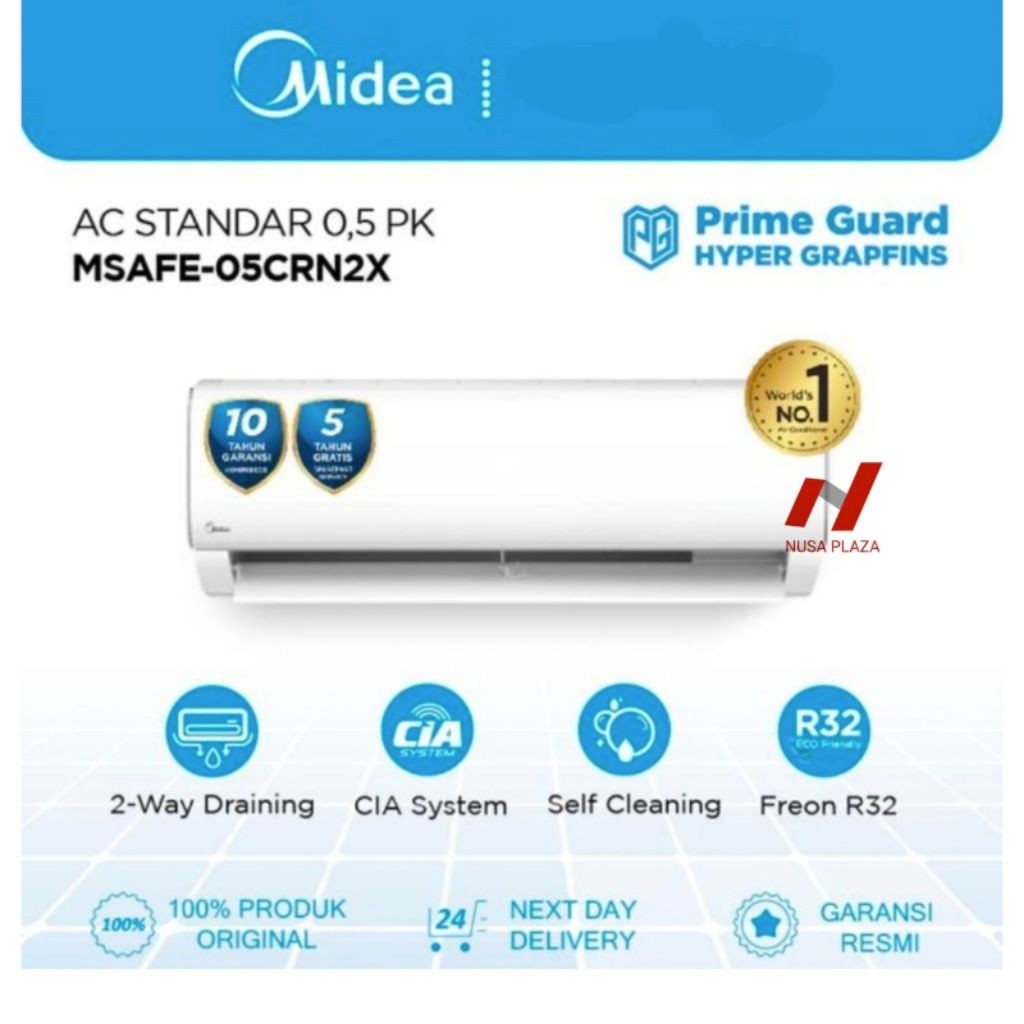AC MIDEA 1/2PK MSAFE-05CRN2X