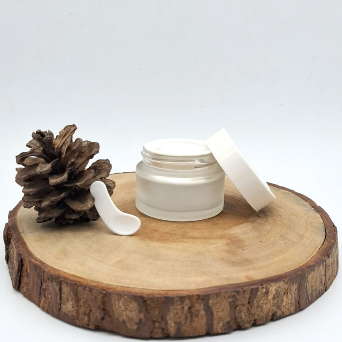 POT 30GR DOFF FROSTED - TUTUP PUTIH -  INCLUDE SPATULA / SEDNOK - JAR KRIM WADAH CREAM  DOF MATE SKI