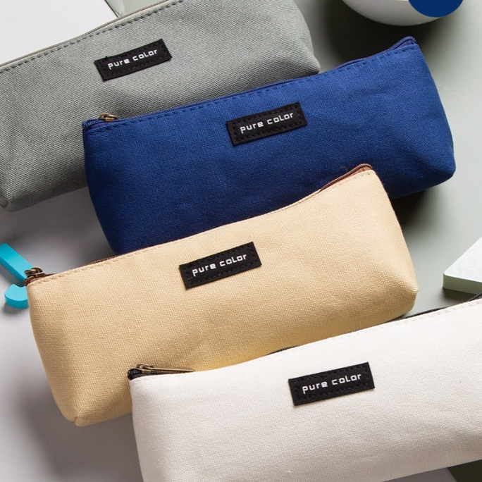 

Canvas Pencil Case Tempat Alat Tulis Simpel Minimalis Bahan Kanvas