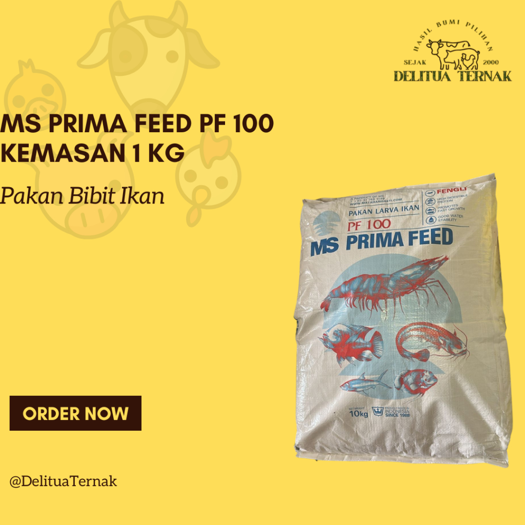 PF 100 MS Prima Feed Per 1 Kg - Pakan Larva Ikan & Udang