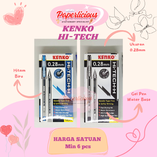 

1 PCS Pulpen Hitec Kenko 0.28mm Hitam Biru Eceran