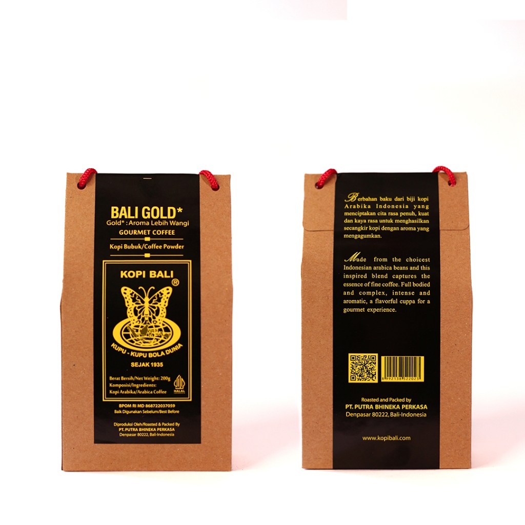 

Kopi Bali Gold Kemasan Bag Cap Kupu Kupu Bola Dunia 200gr