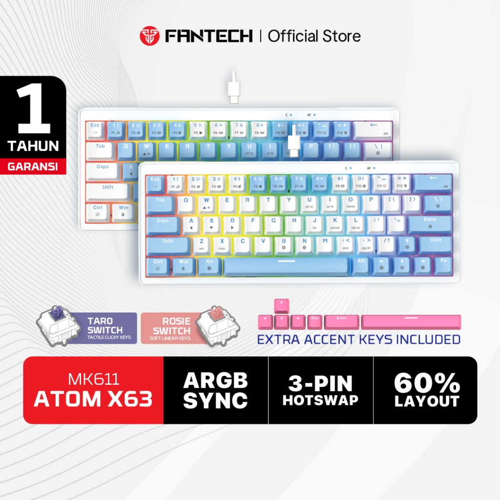 fantech ATOM X63 MK611 Keyboard Mekanis