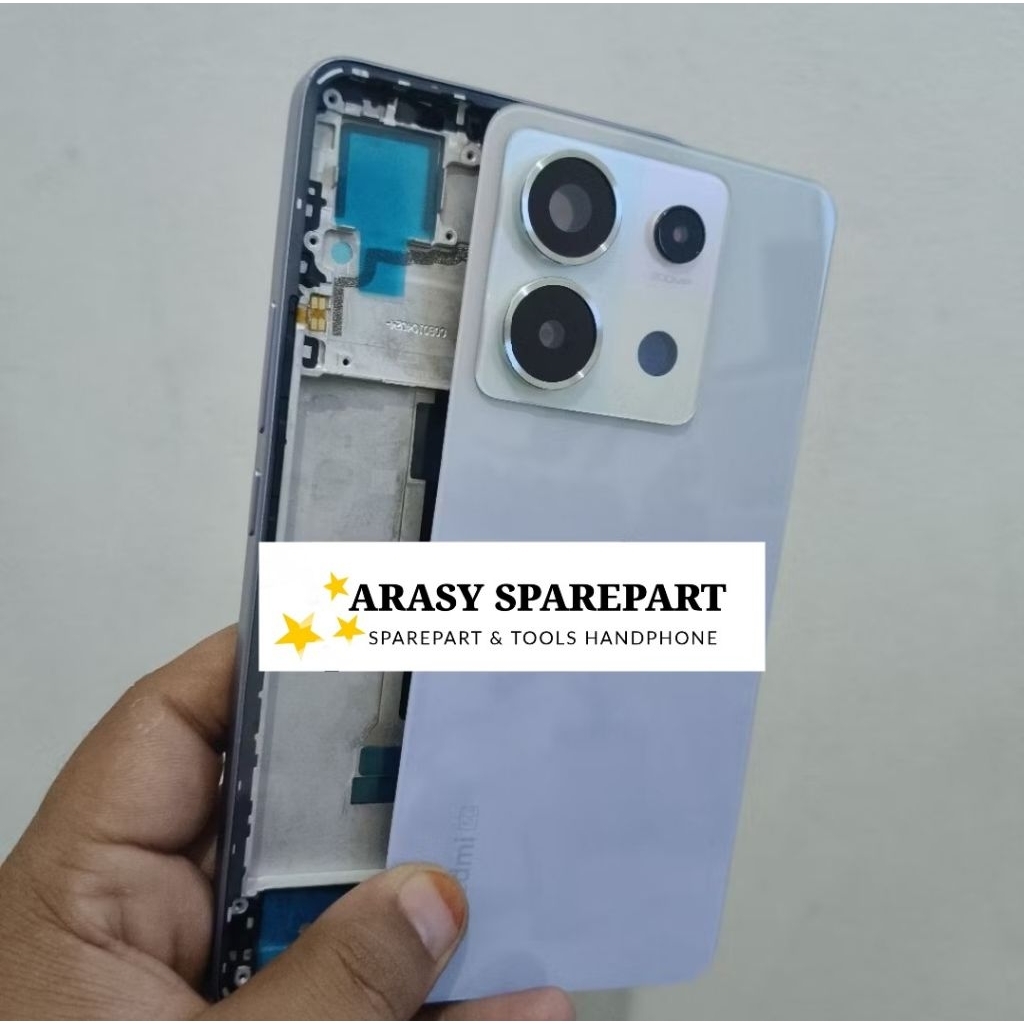 kesing housing casing full set Xiaomi redmi note 13 pro 5g frame + backdoor + ring lensa kamera