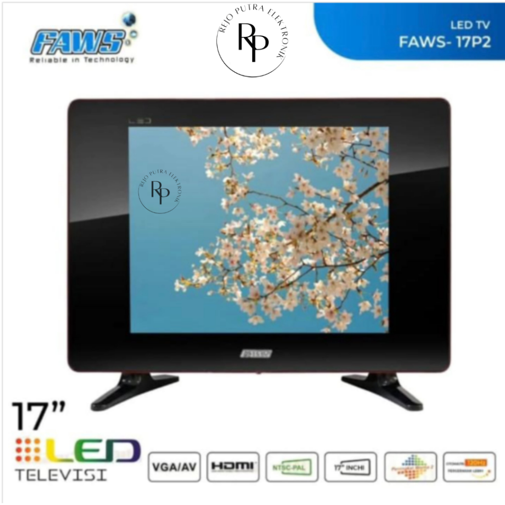 FAWS TV LED 17 INCH 17P2 DIGITAL FHD HDMI USB VGA MONITOR KOMPUTER CCTV HEMAT LISTRIK