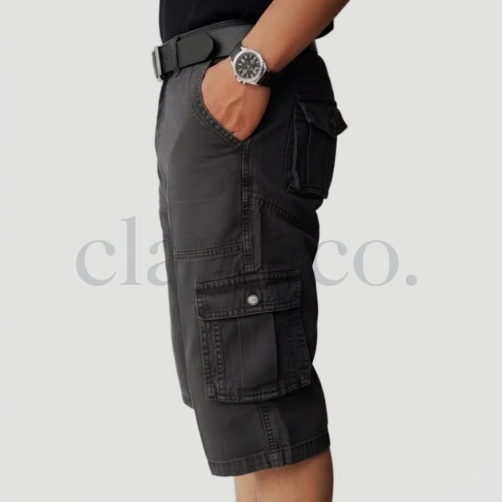 27-38 Celana Cargo PDL Pendek Kanvas Retro Celana Gunung