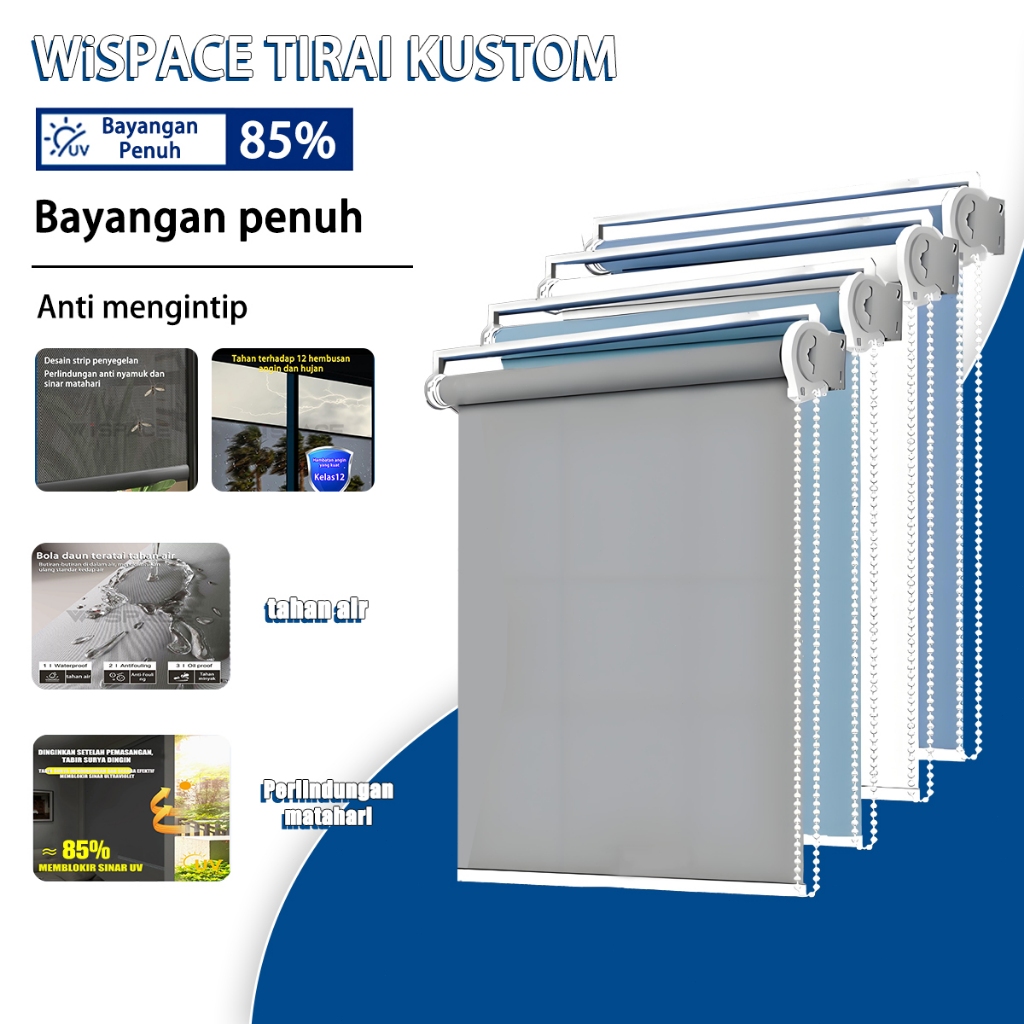 Roller Blind Gorden Jendela COD Tirai Tingkat Bayangan 85%Tirai Gulung Tahan Air dan Tahan Minyak Ro