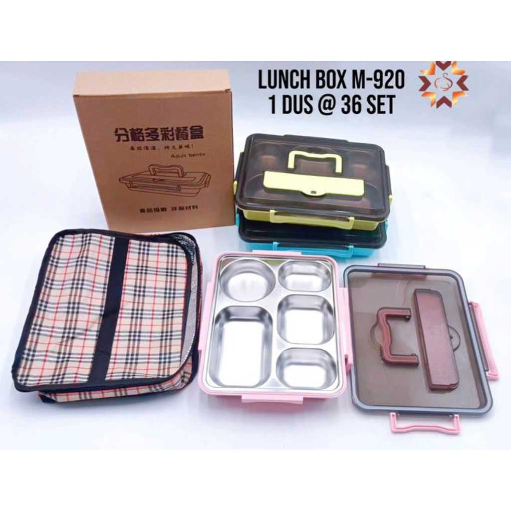 Lunch Box Bento 5 Sekat Stainless / Kotak Bekal Makanan