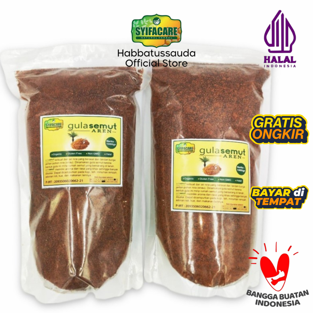 

Gula Semut Aren Syifacare 1kg Pemanis Alami Untuk Masakan & Minuman