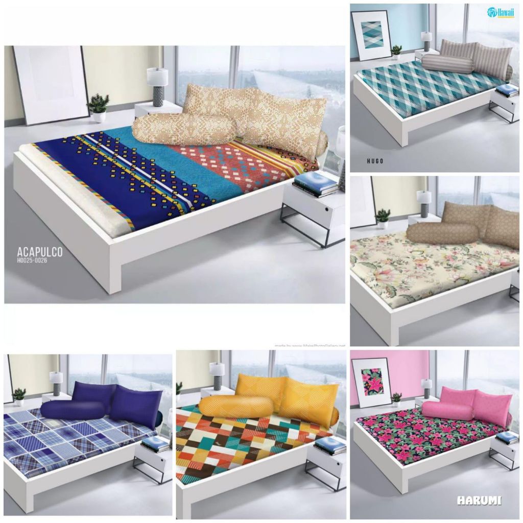 Sprei Hawaii By My Love - Size 160x200 Tinggi 20  Microtex - Lebih Cepat Kering Bahan yang Lembut