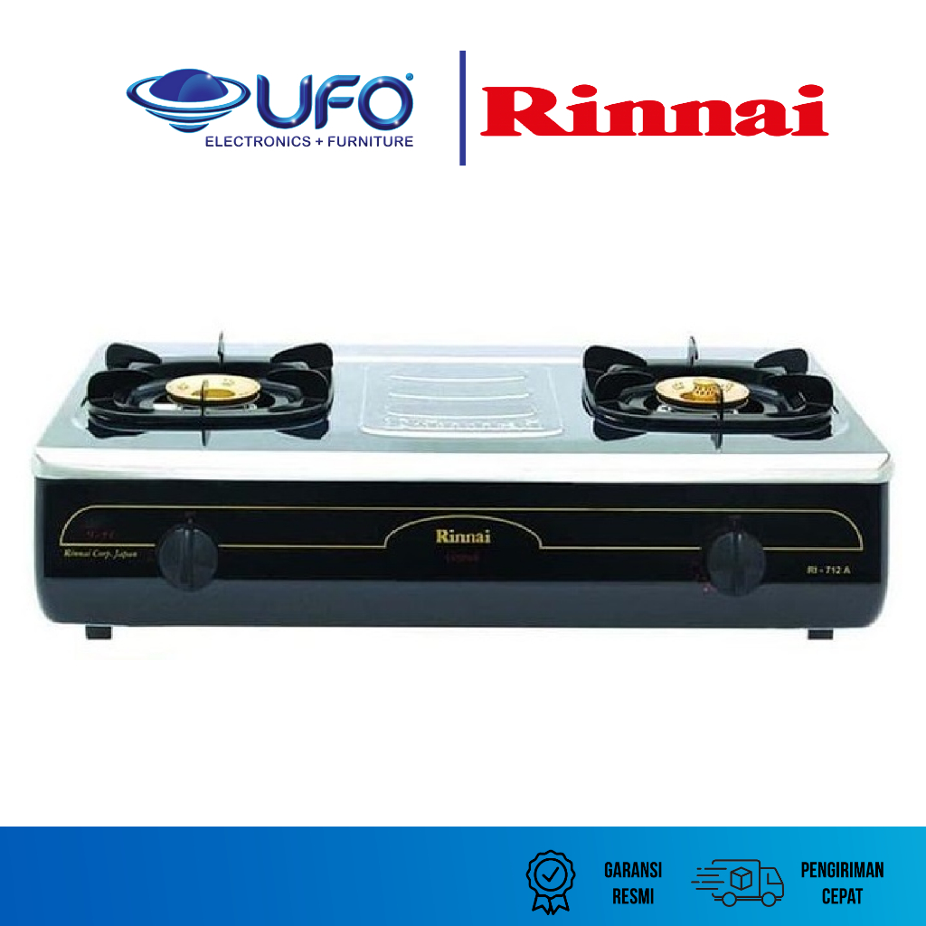 Kompor Gas Rinnai 2 Tungku RI712A Jumbo Kualitas Bagus