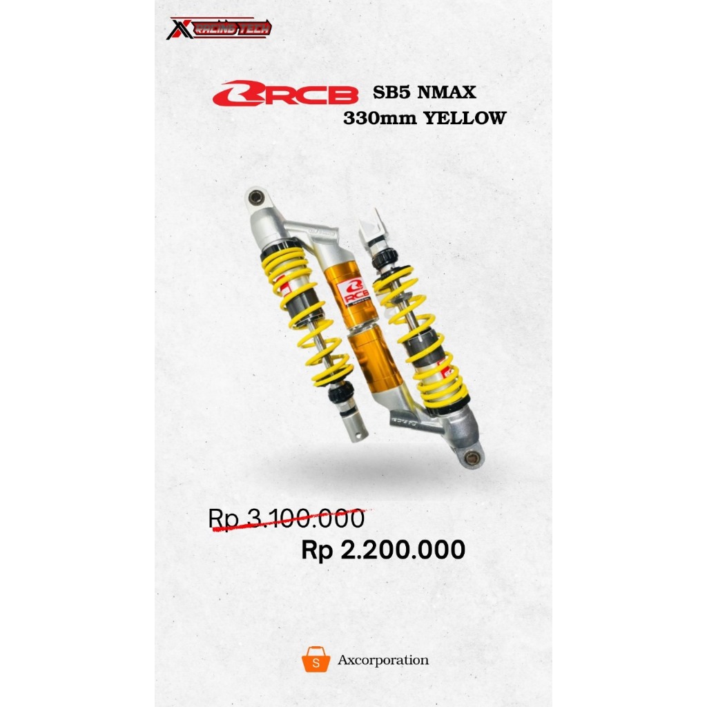 HARGA PROMO RCB SHOCK SB5 NMAX 330MM  YELLOW