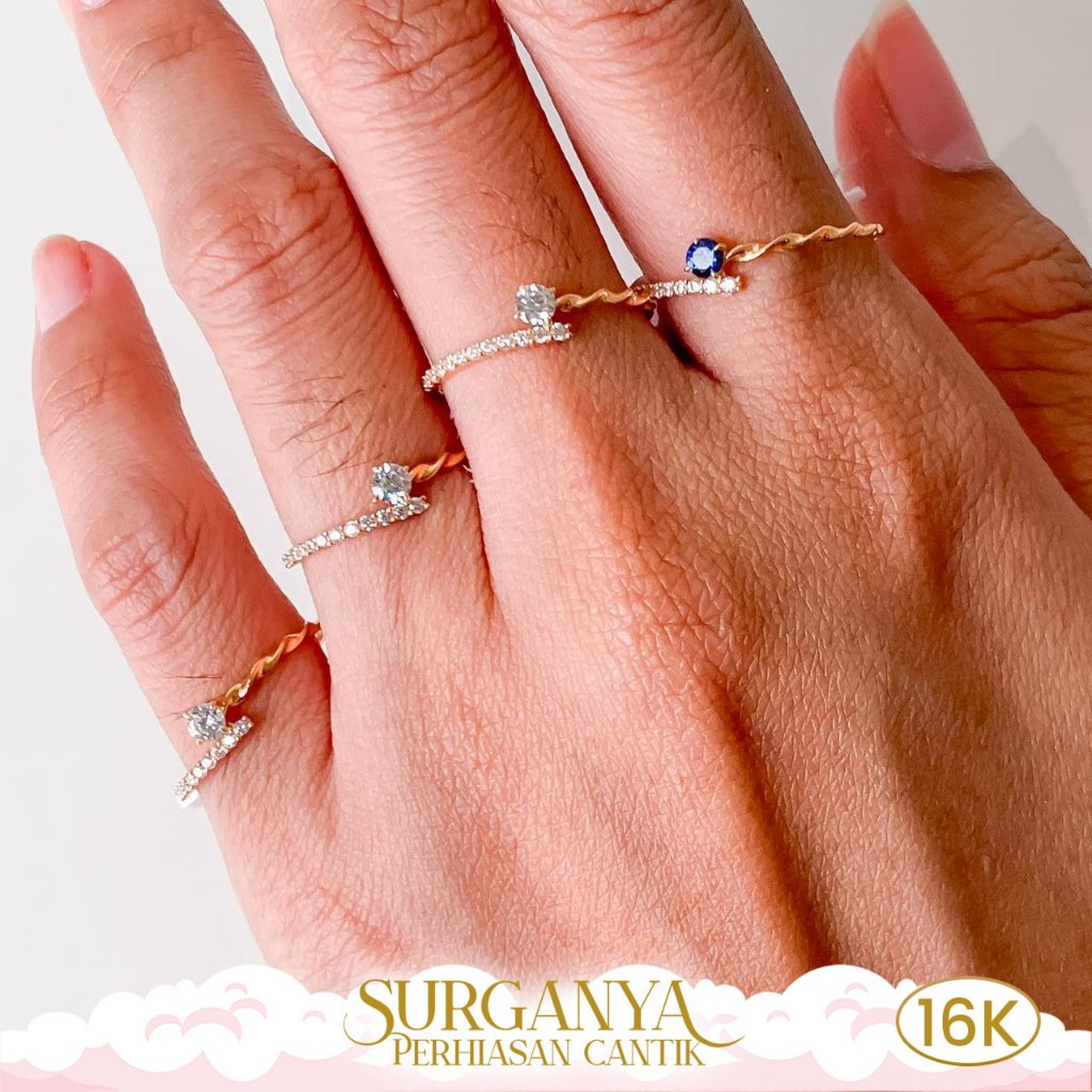 Macan Gold Cincin Emas Kadar 16K Cincin Variasi Solitaire