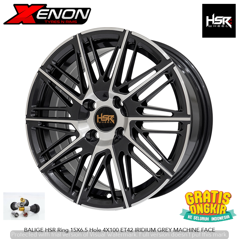 Velg Racing R15 HSR Balige Two Tone Grey Pcd 4x100 Ring 15 Buat Mobil Brio Agya Calya Sigra Mobilio