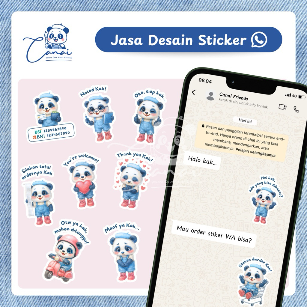 𝐂𝐚𝐧𝐚𝐢.𝐢𝐝 - [SOFTFILE ONLY] Jasa Ilustrasi & Desain Stiker Whatsapp Chibi Watercolor