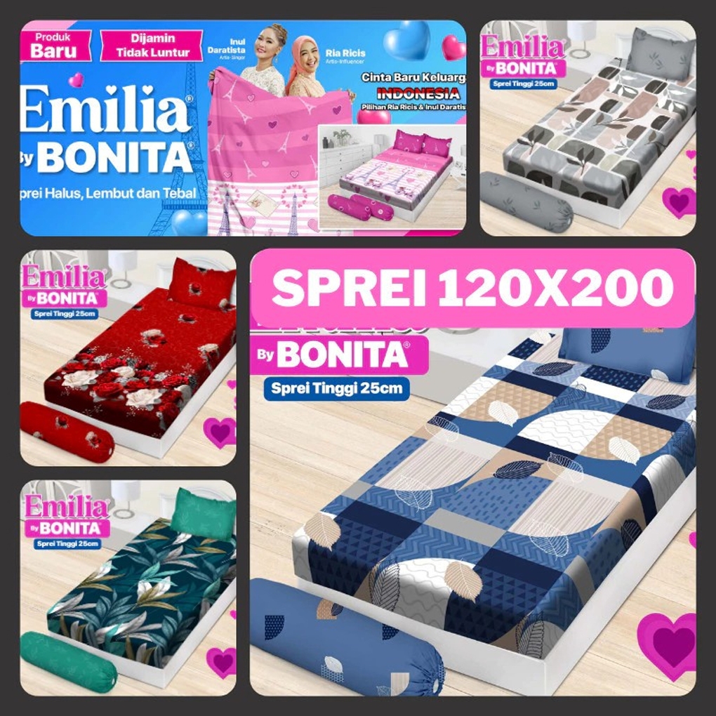 Sprei Emilia By Bonita Ukuran Single 120x200