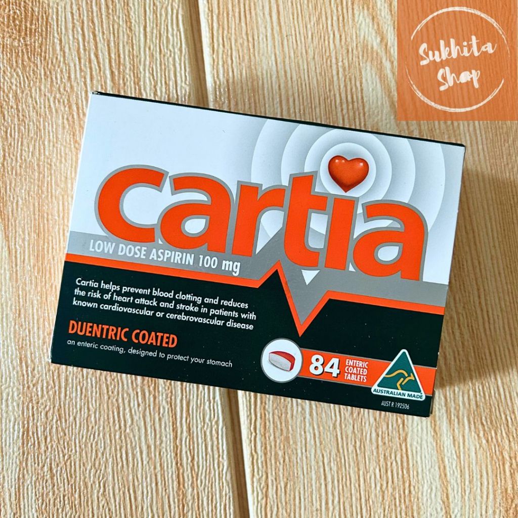 Cartia 100mg 84 Tablets – Low Dose Aspirin dengan Duentric Coating - Obat Pengencer Darah, Perlindun