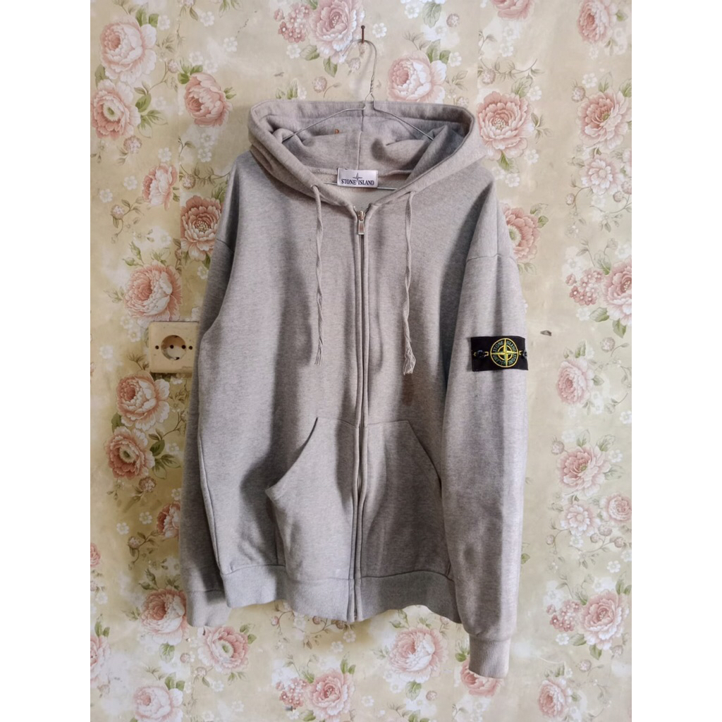 zip hoodie stone island second basic grey