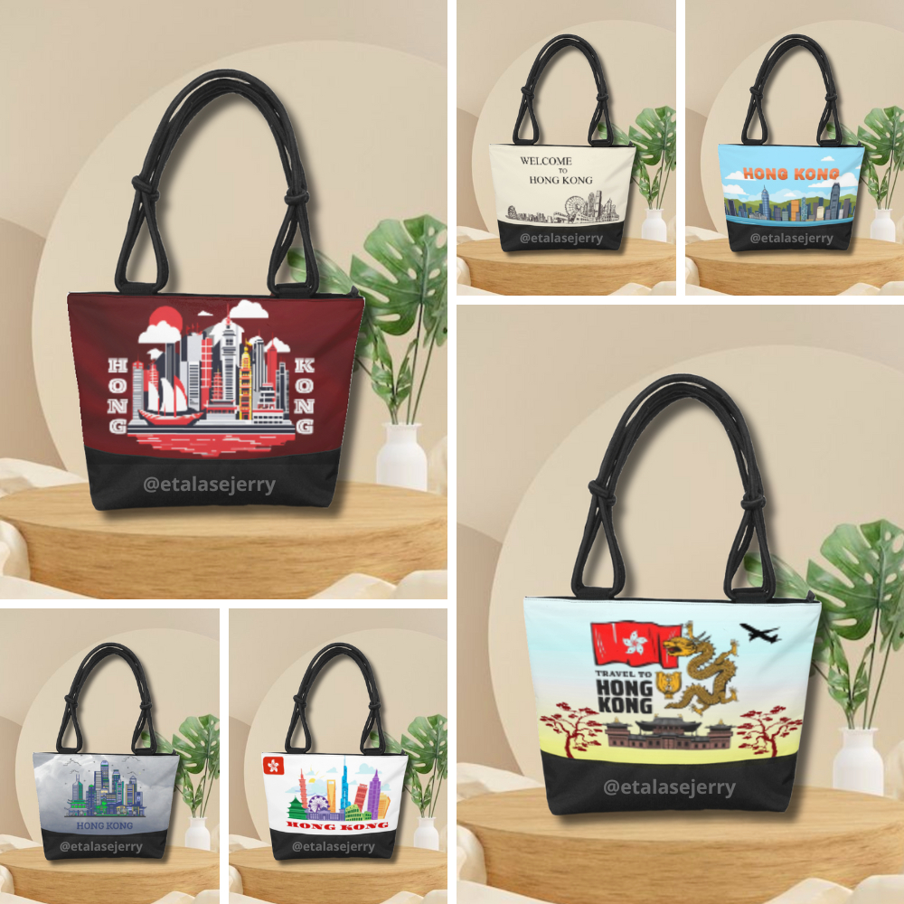 Tas Souvenir Tali Sumbu Tote Bag Wanita Hongkong