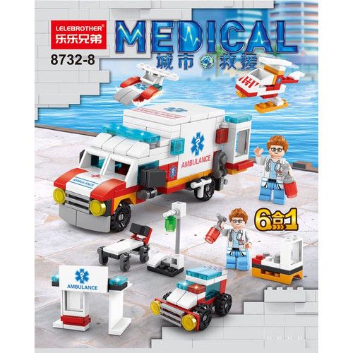 mainan lego brick ambulance 6 in 1