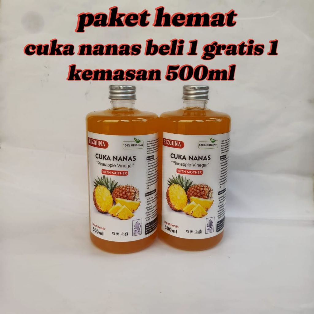 

cuka nanas 1 liter - 2 botol 500ml - cuka nanas premium - cuka nanas organik - cuka nanas asli - cuka nanas with mother