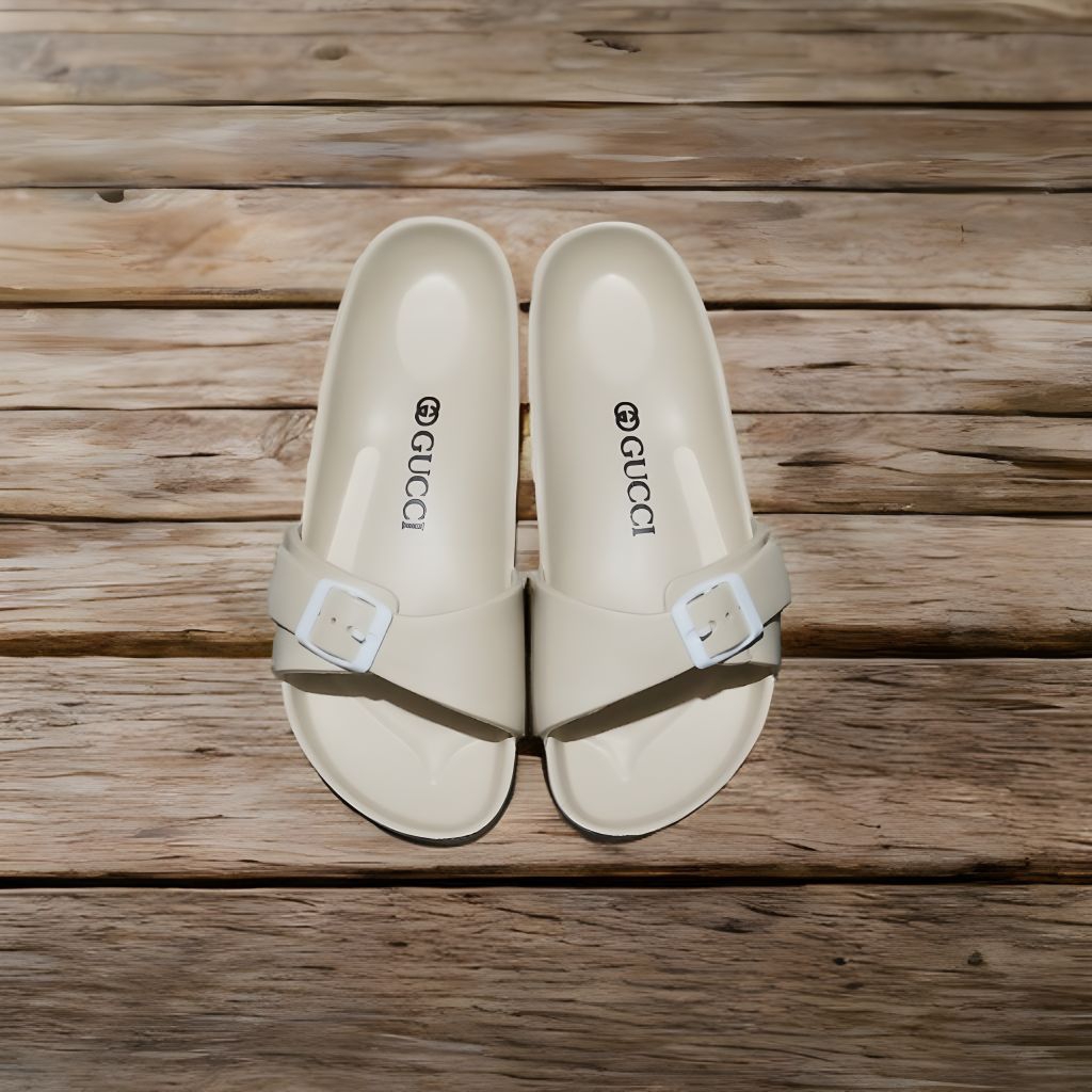 SANDAL KARET JELLY WANITA CREAM CHINOS 36-40 FREE BOX