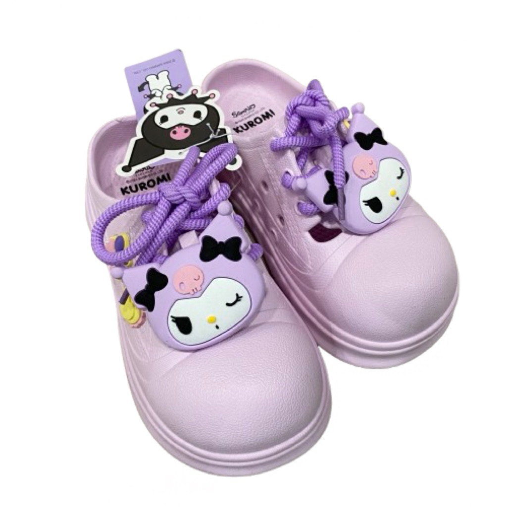 Miniso Kuromi Lace Up Clogs / sandal kuromi sandal viral