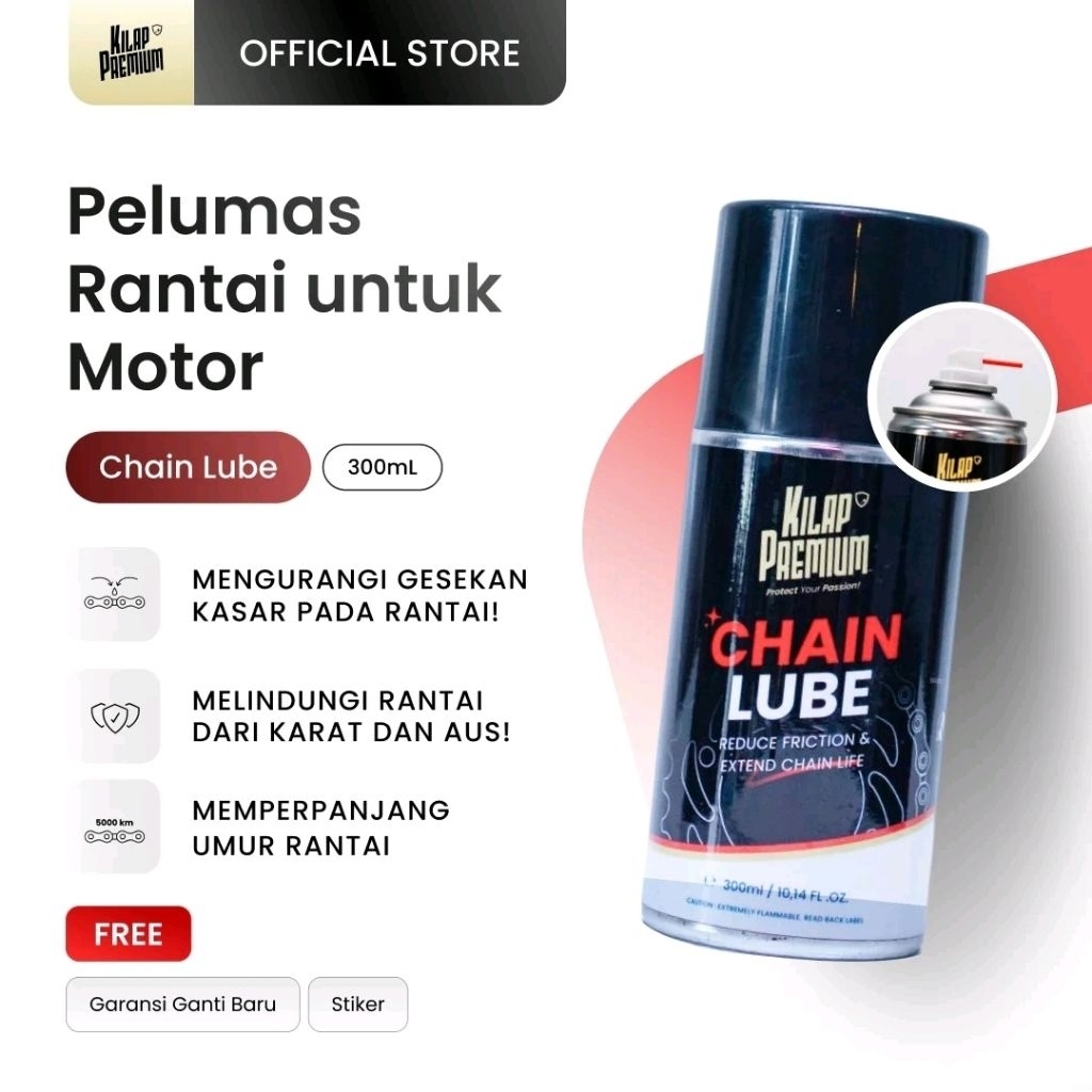 Chain Lube Kilap Premium - pelumas rantai motor sepeda ,oli rantai