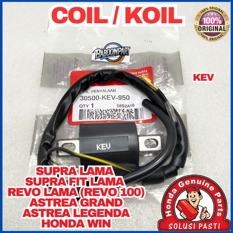 ORIGINAL KOIL / COIL KEV HONDA SUPRA, FIT, X 100, GRAND, LEGENDA, REVO LAMA, TIGER OLD
