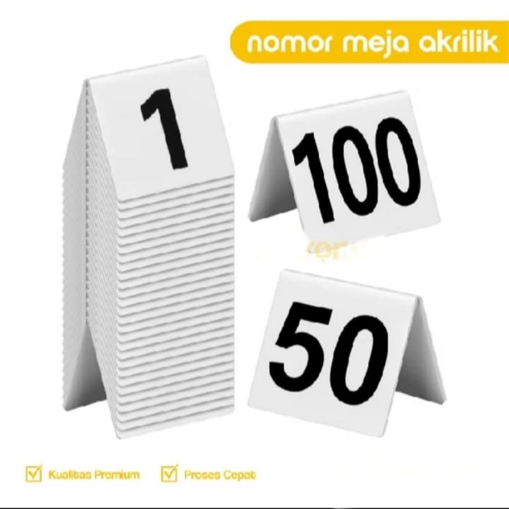 

Custom Nomor meja akrilik cafe / warung terkini ukuran 8 x 8 cm, tebal 2 mm