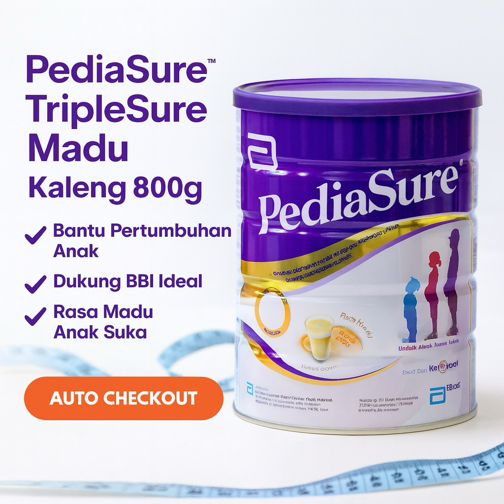 

PediaSure TripleSure Madu Kaleng 800g – Nutrisi Lengkap untuk Pertumbuhan Anak Usia 1–10 Tahun