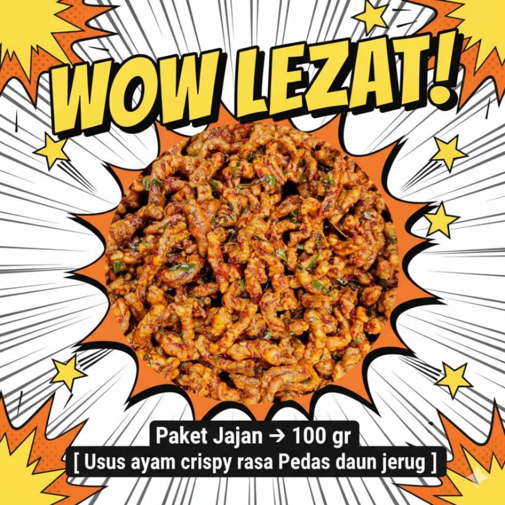 

Paket Jajan → 100 gr [ Usus ayam crispy rasa Pedas daun jeruk ]