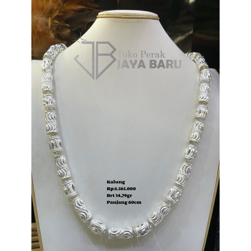 kalung bambu ukir perak lokal