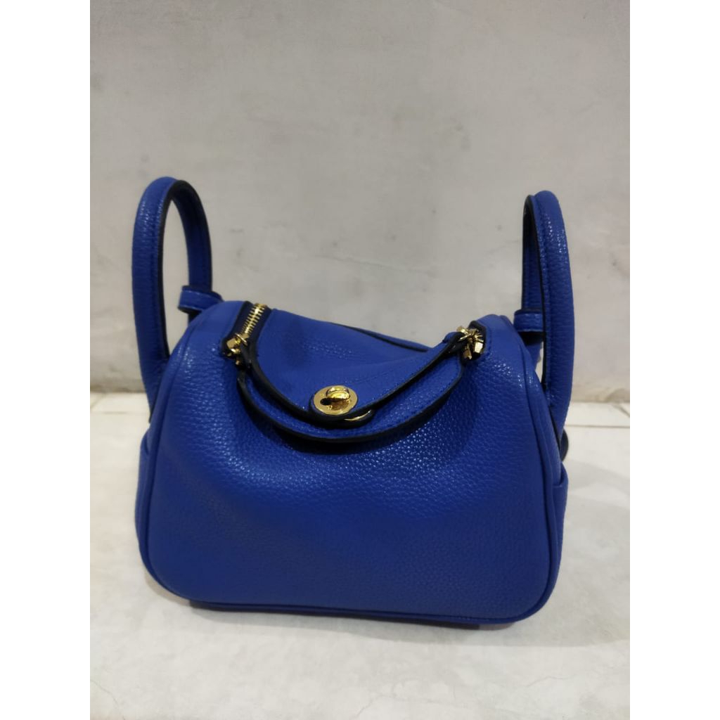 Tas kremes Lindy mini blue 20cm