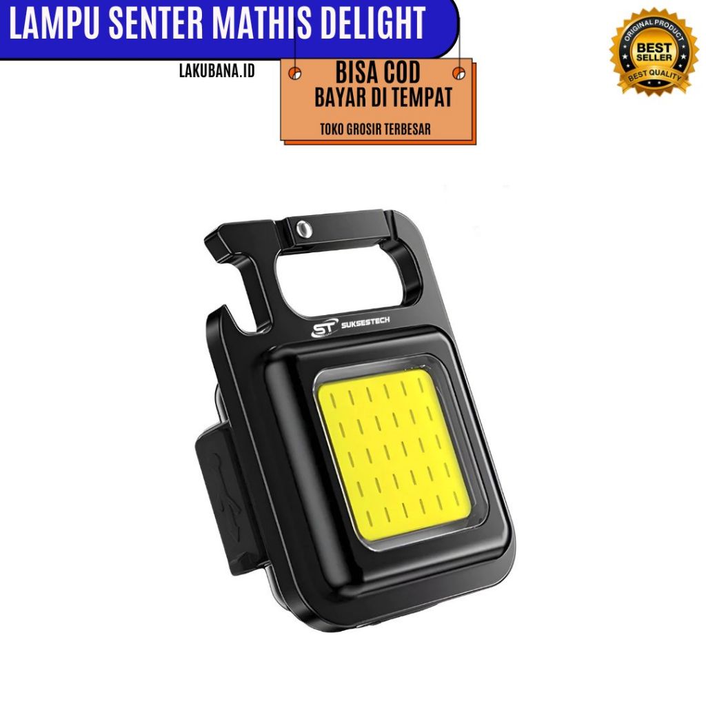 Lampu Senter Mathis Delight Super Terang Super Bright Light Lengkap USB Charger