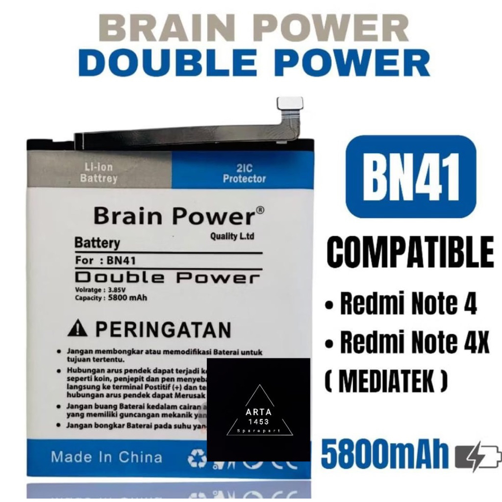 BATU BATRE BATRAI XIAOMI REDMI NOTE 4/4X BN41 DOUBLE POWER