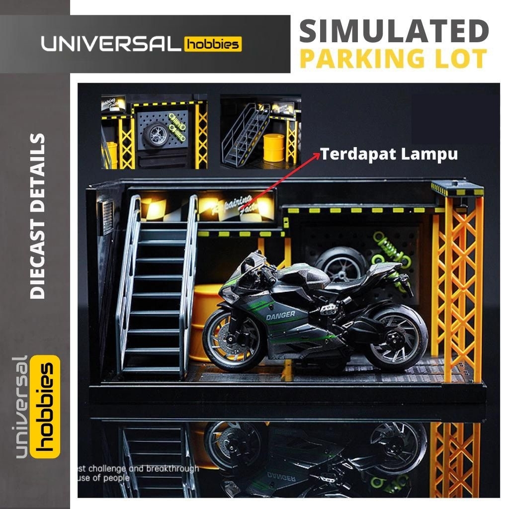 Diorama garasi bengkel diecast mobil motor 1:32 plastik abs