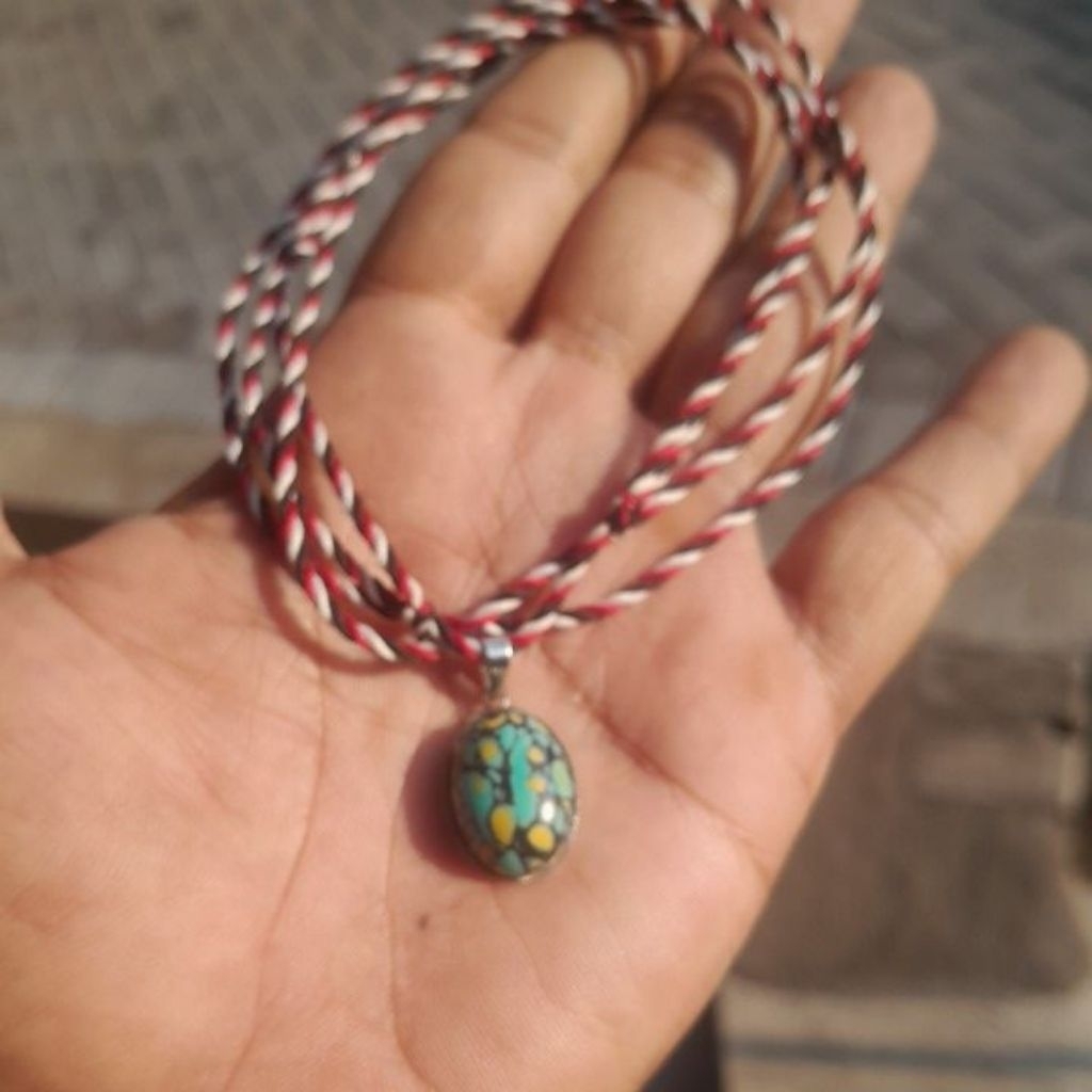 kalung liontin batu akik pirus tibet ceplokkuro tali tridatu