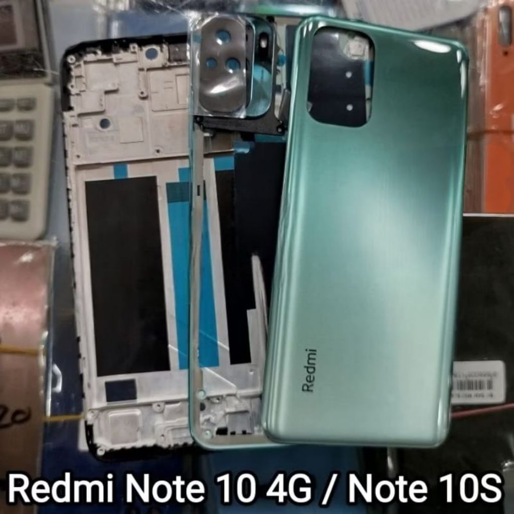 CASING HOUSING XIAOMI REDMI NOTE 10 4G / NOT 10S ORIGINAL HOUSING KESING FULLSET BACKDOOR BAZEL TULA